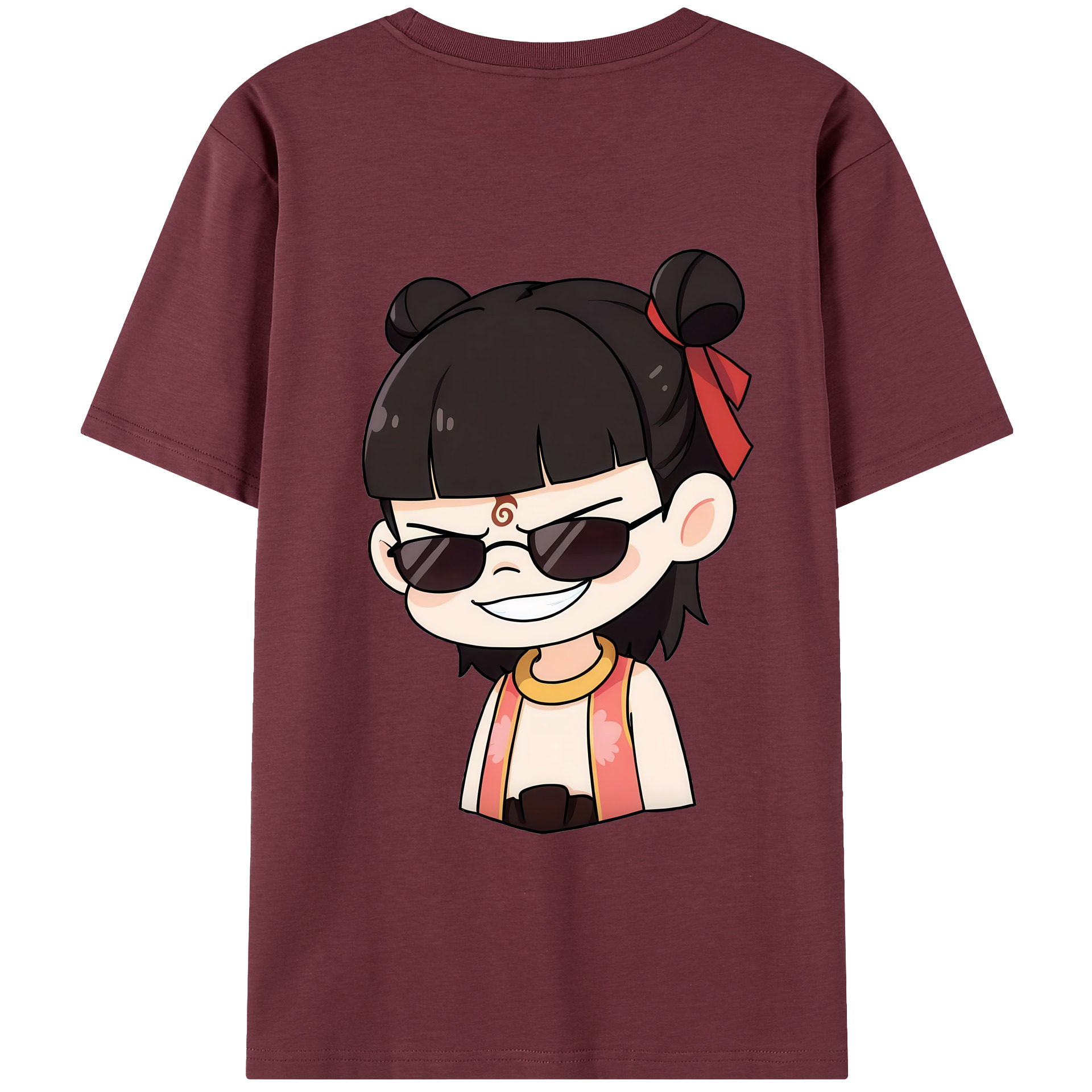 （画像用） Ne Zha 2 ナタ 魔童の大暴れ 綿100％半袖Tシャツ（背面プリント）